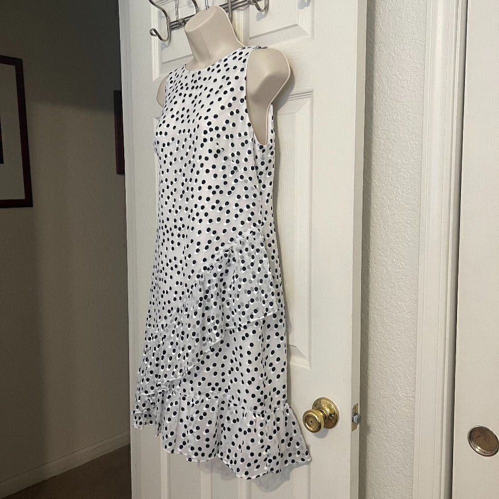 Lauren Ralph Lauren Sleeveless Polka Dot Ruffle Dress Size 6 - Picture 6 of 8